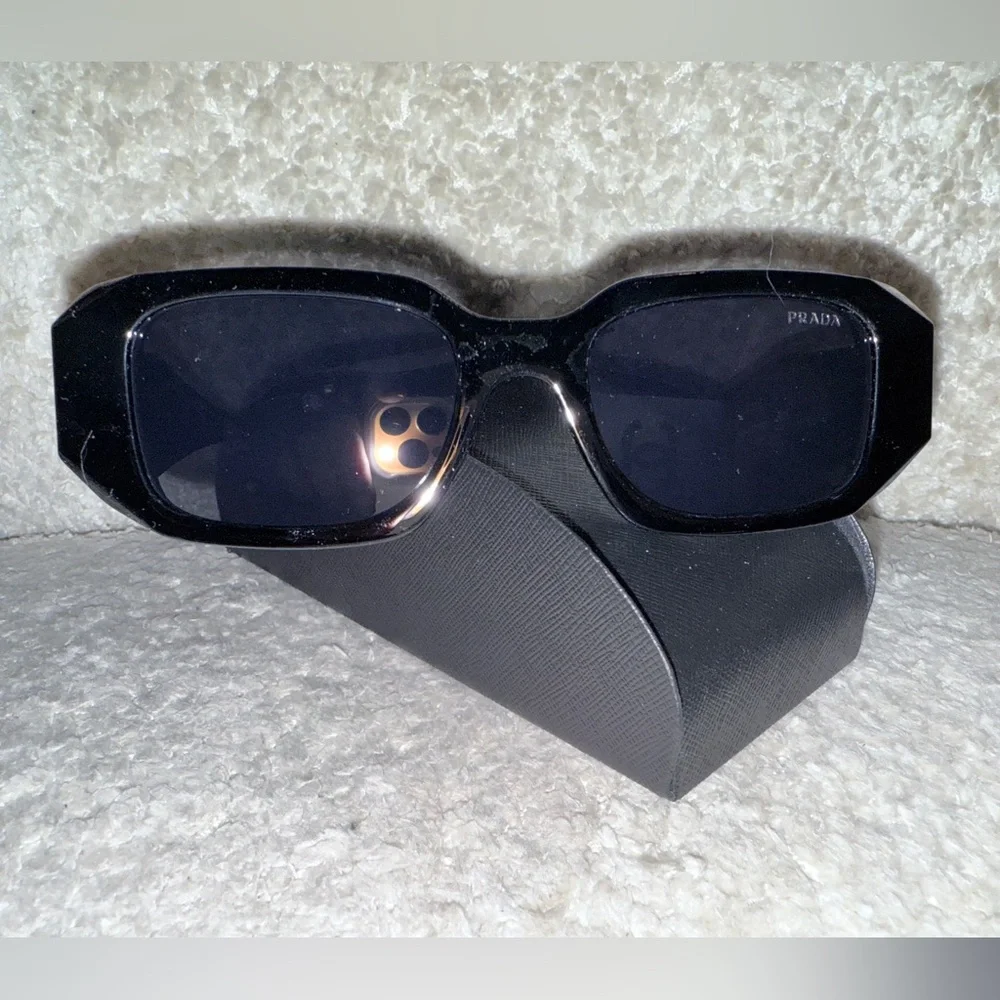 Prada Black Designer Sunglasses with case - Picture 2 of 8